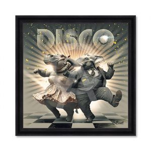 Image encadrée – Sylvain Binet – Funky Disco – 40x40cm