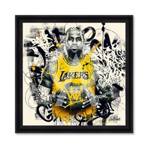 Image encadrée – Sylvain Binet – Lebron James – 40x40cm