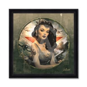 Image encadrée – Sylvain Binet – Pin up army – 40x40cm