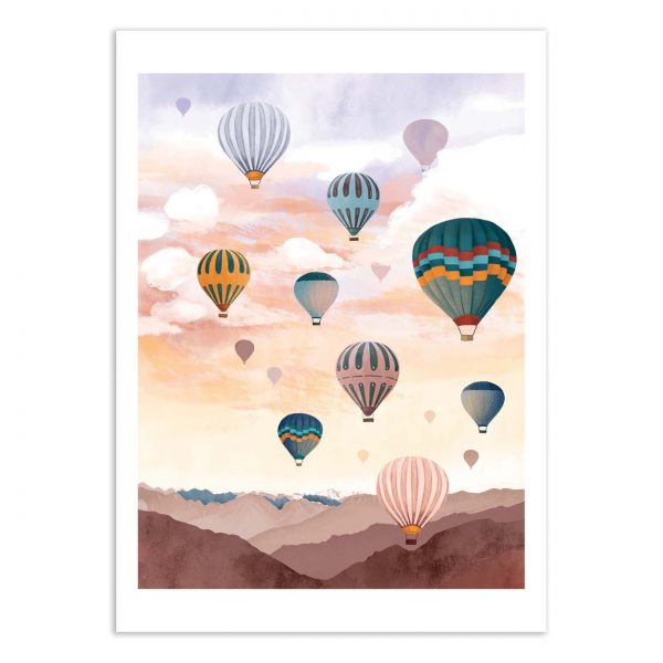 Affiche – Goed Blauw – Air Balloon Sky – 50x70cm