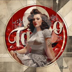 Impression Alu Dibond – Sylvain Binet – Pin up Tatoo – 20x20cm