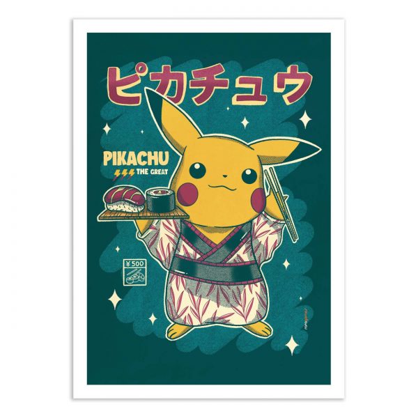 Affiche – Rafa Gomes – Pikachu Sushi – 30x40cm