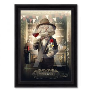 Image encadrée – Sylvain Binet – Chat-blis – 50x70cm