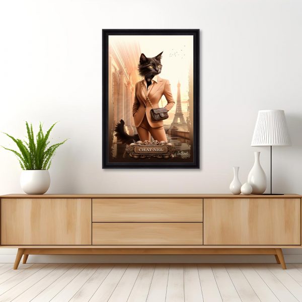 Image encadrée – Sylvain Binet – Chat-nel – 50x70cm