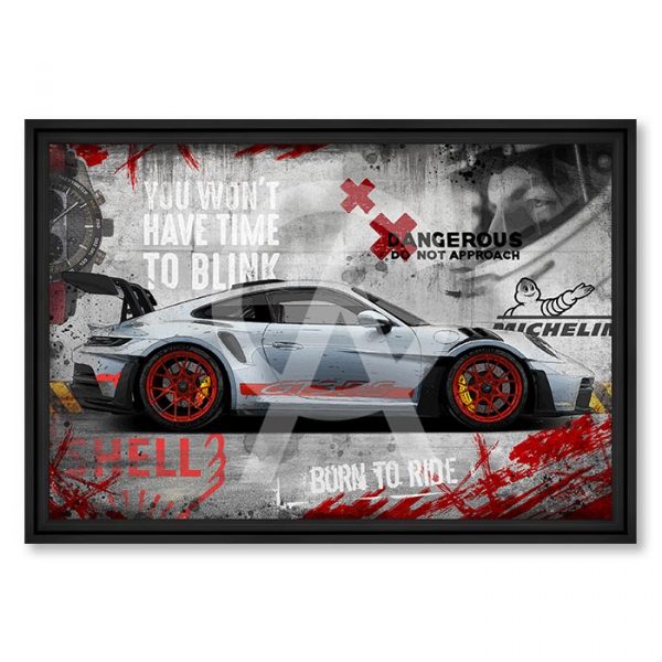 Image encadrée – Rubix – GT3 RS Red – 60x90cm