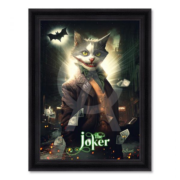 Image encadrée – Sylvain Binet – Chat-Joker – 50x70cm