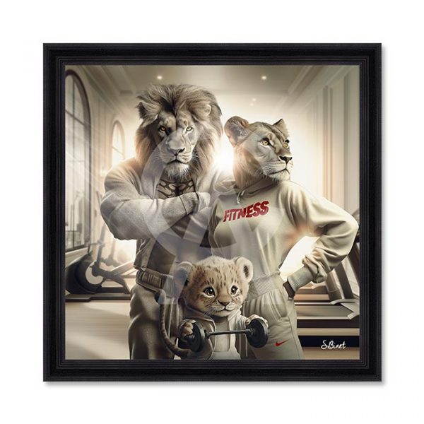 Image encadrée – Sylvain Binet – Lion Fitness – 40x40cm