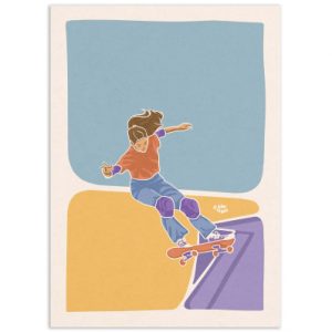 Affiche – Art Rider – Skateboard girl – 30x40cm