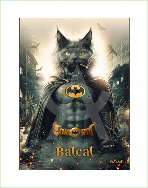 Impression Alu Dibond – Sylvain Binet – Bat Cat – 20x28cm