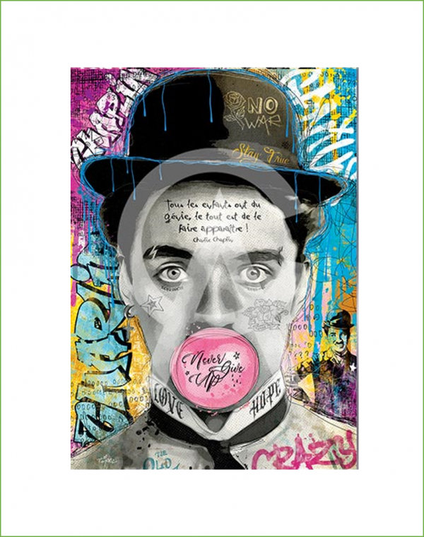 Impression Alu Dibond – Romaric – Charlie Chaplin – 20x28cm