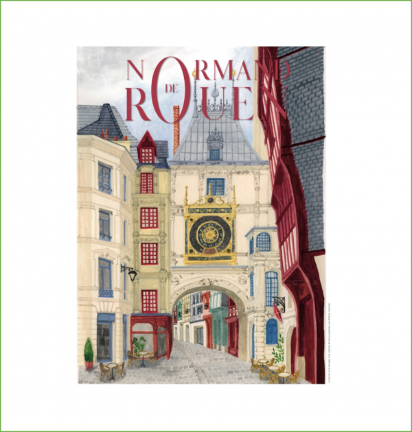 Affiche – Mélanie Voituriez – Rouen, Rue du Gros Horloge – 30x40cm